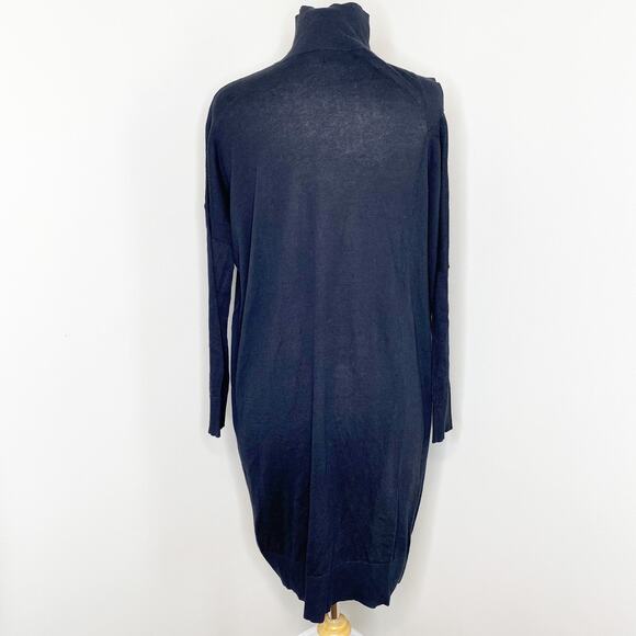 ALLSAINTS Cecily Black Asymmetrical Turtle Neck Sweater Dress Small - Picture 3 of 9